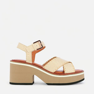 SANDALS - CHARLINE, white python effect - Clergerie Paris - USA