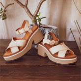 SANDALS - CHARLINE, white python effect - Clergerie Paris - USA