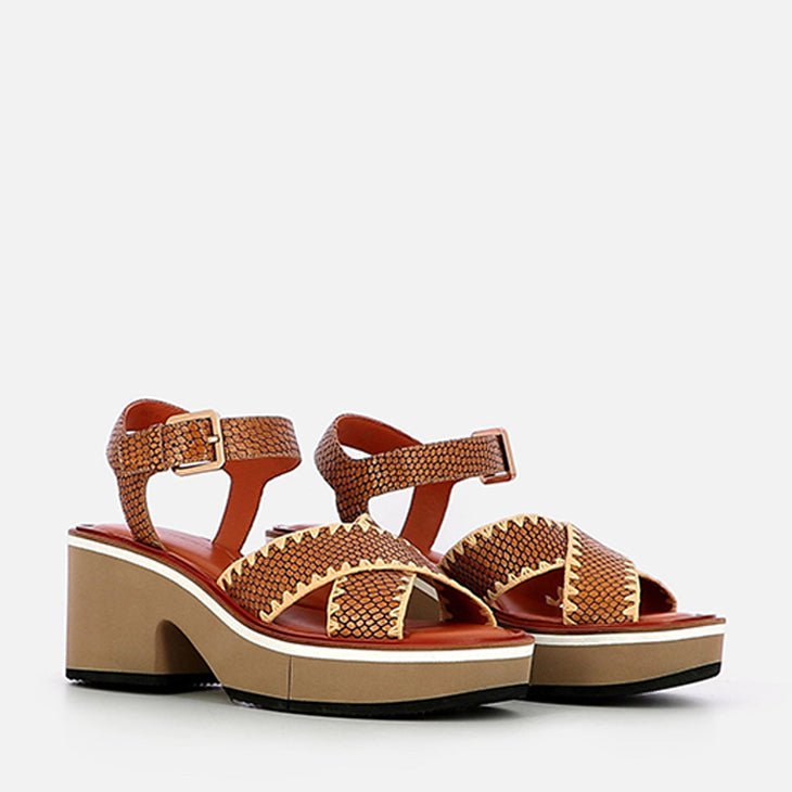 SANDALS - CHARLISR, python effect - Clergerie Paris - USA