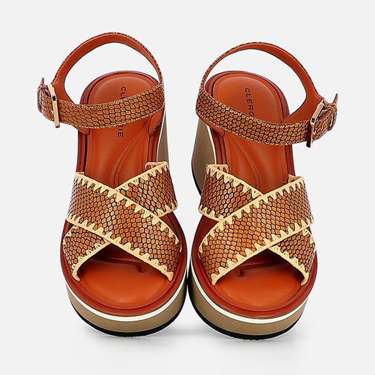 SANDALS - CHARLISR, python effect - Clergerie Paris - USA