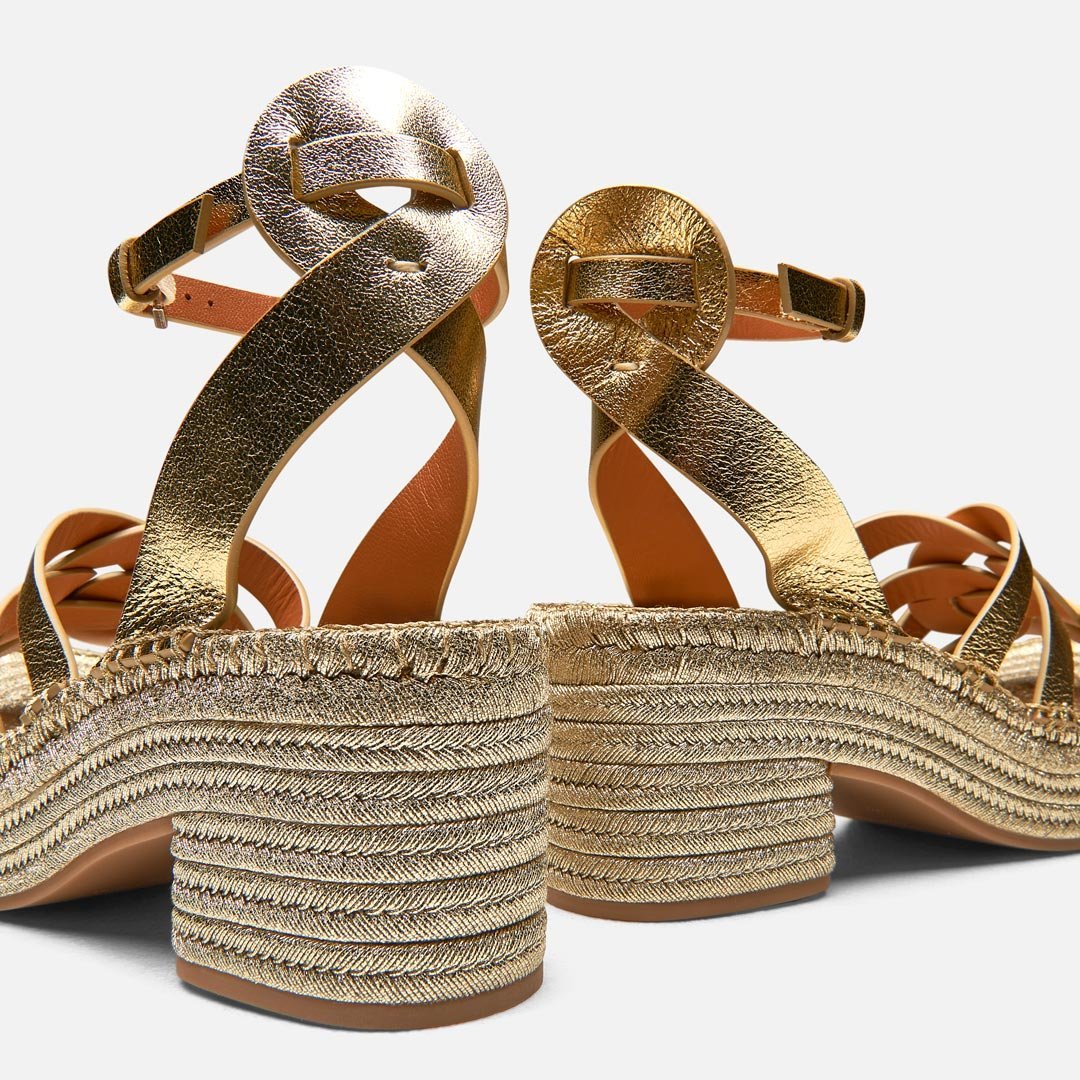 SANDALS - CHAYA sandals, light gold lambskin || OUTLET - CHAYALGOMTNM350 - Clergerie Paris - USA