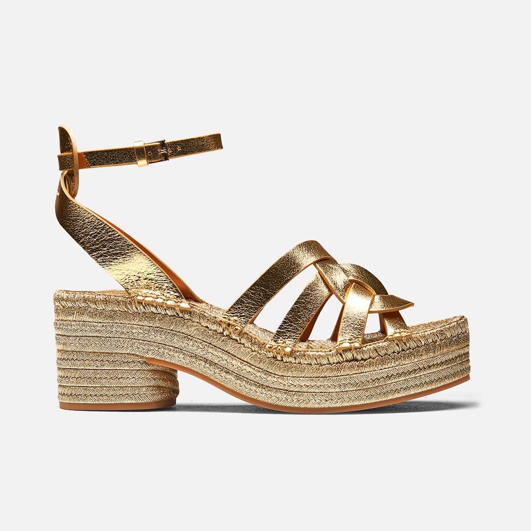 SANDALS - CHAYA sandals, light gold lambskin || OUTLET - CHAYALGOMTNM350 - Clergerie Paris - USA