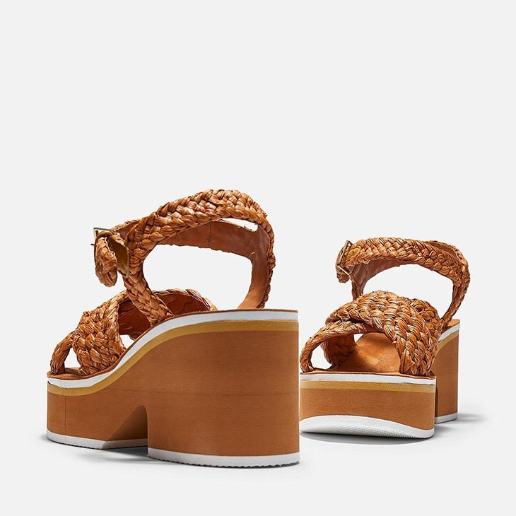 SANDALS - CHRISSY, raffia yellow || OUTLET - Clergerie Paris - USA