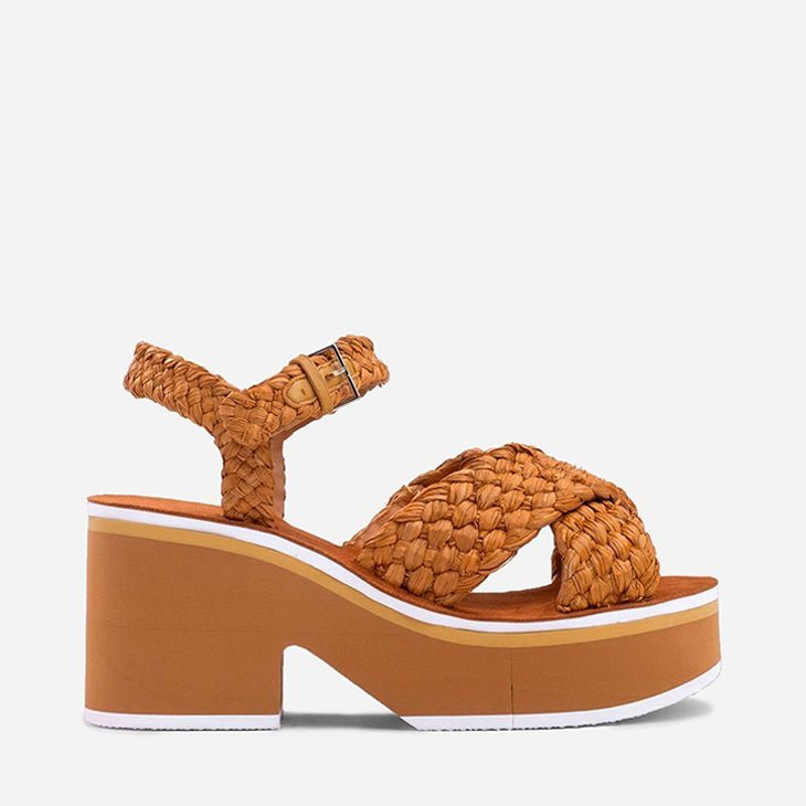 SANDALS - CHRISSY, raffia yellow || OUTLET - Clergerie Paris - USA