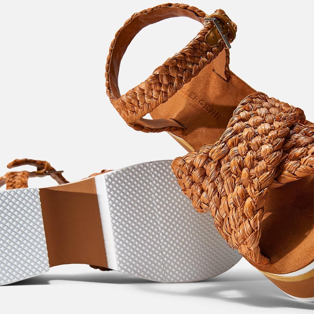 SANDALS - CHRISSY sandals, raffia yellow || OUTLET - CHRISSYRESRAFM350 - Clergerie Paris - USA