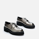 DERBIES - CLIVE, gloss metallic gobi - Clergerie Paris - USA