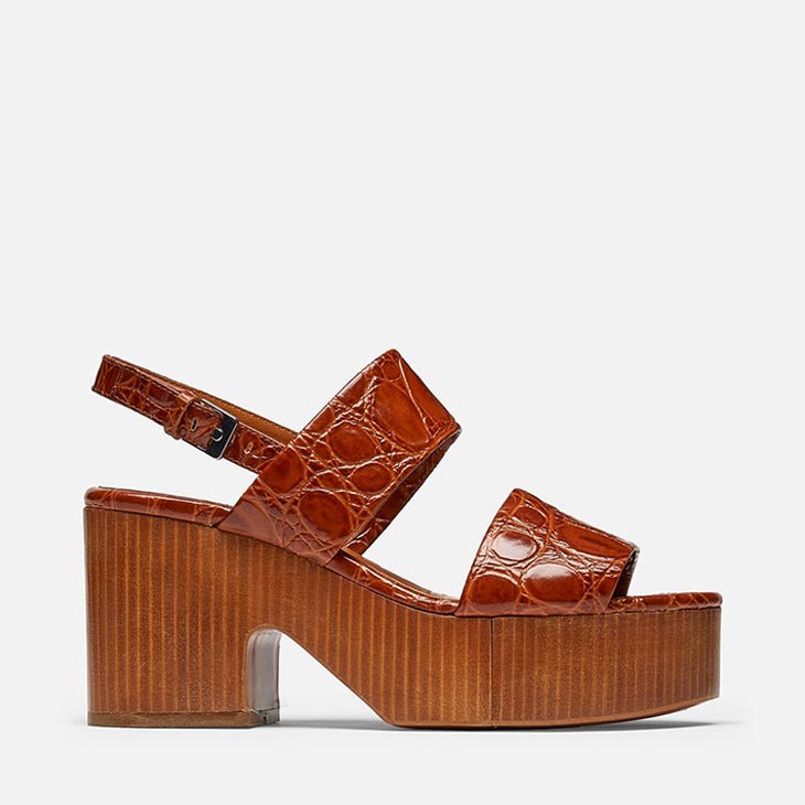 SANDALS - CORA, brown croco || OUTLET - Clergerie Paris - USA