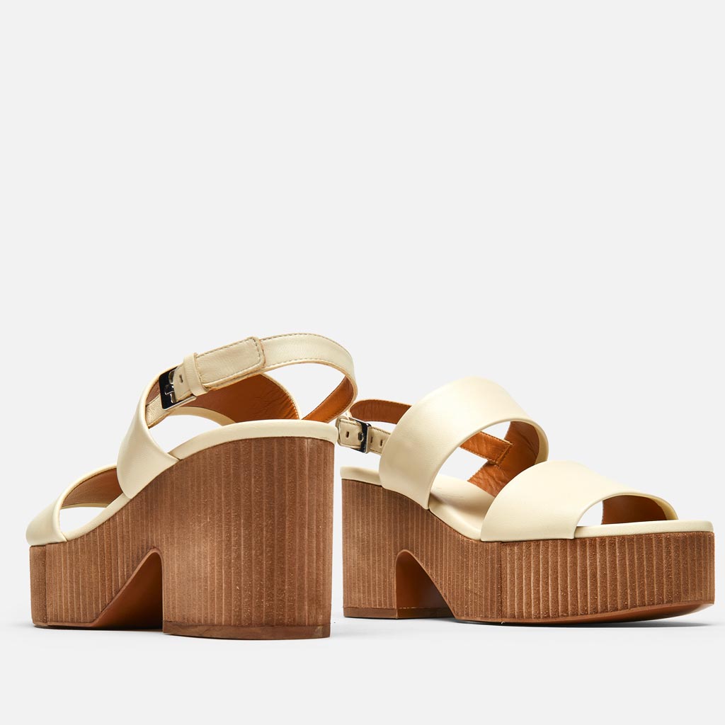 SANDALS - CORA sandals, lambskin beige || OUTLET - CORA9STRNAPM350 - Clergerie Paris - USA