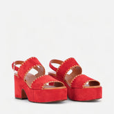 SANDALS - CORA, suede red - Clergerie Paris - USA