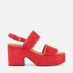 SANDALS - CORA, suede red - Clergerie Paris - USA