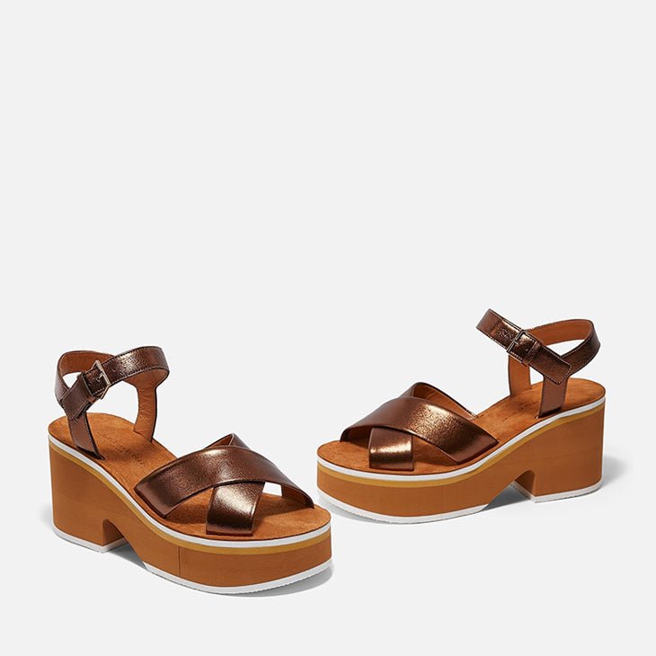 SANDALS - COURTNEY, brown metallic || OUTLET - Clergerie Paris - USA