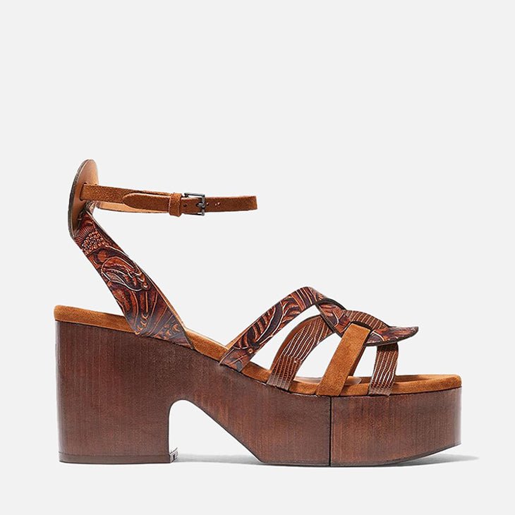 SANDALS - CYNDRA, brown embossed || OUTLET - Clergerie Paris - USA