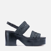 SANDALS - CYRIELLE, black cellulose raffia || OUTLET - Clergerie Paris - USA