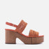 SANDALS - CYRIELLE, coral red metallic raffia || OUTLET - Clergerie Paris - USA