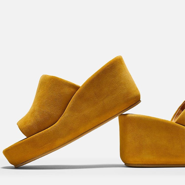 MULES - DAENA, yellow suede || OUTLET - Clergerie Paris - USA