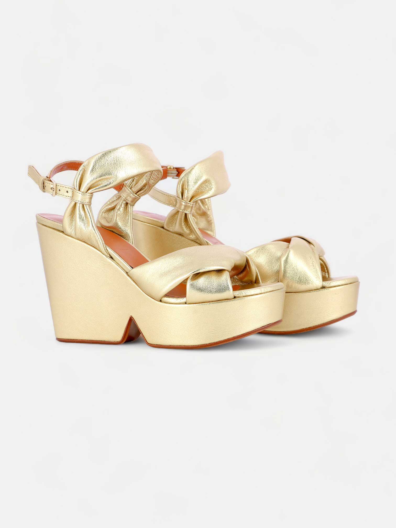 SANDALS - DARLIE sandals, lambskin gold metallic - DARLIEBEIMETM350 - Clergerie Paris - USA
