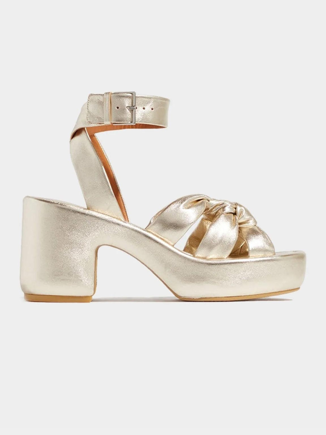 DAYNA sandals, lambskin beige metallic || OUTLET