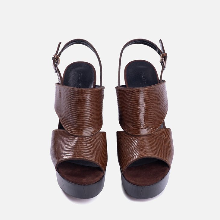 SANDALS - DIDO, brown lizard printed || OUTLET - Clergerie Paris - USA