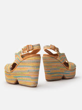 WEDGES - DOLCE4, pastel raffia - Clergerie Paris - USA