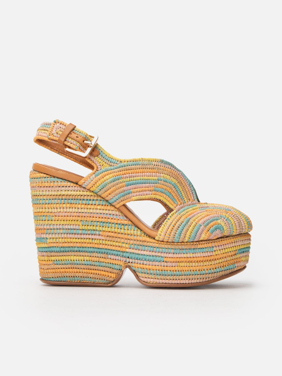 WEDGES - DOLCE4, pastel raffia - Clergerie Paris - USA