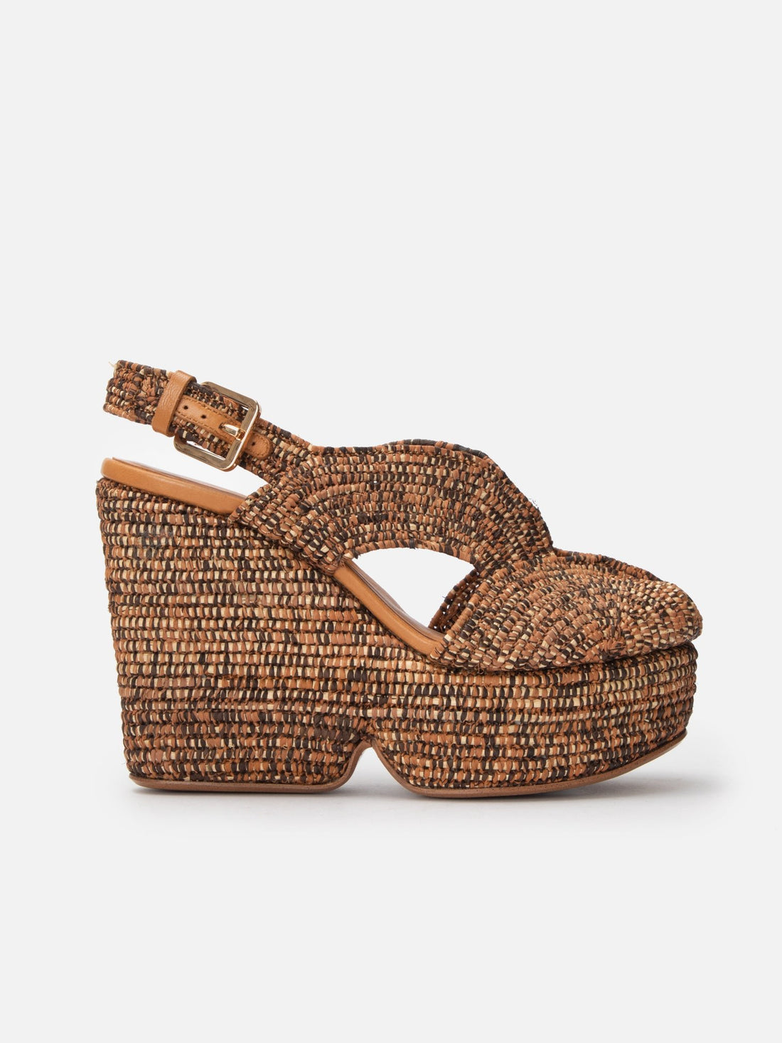 WEDGES - DOLCE4, wood raffia - Clergerie Paris - USA