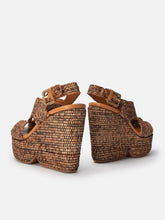 WEDGES - DOLCE4, wood raffia - Clergerie Paris - USA