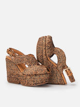 WEDGES - DOLCE4, wood raffia - Clergerie Paris - USA