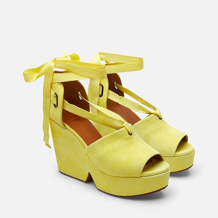 SANDALS - DOTY, yellow suede || OUTLET - Clergerie Paris - USA