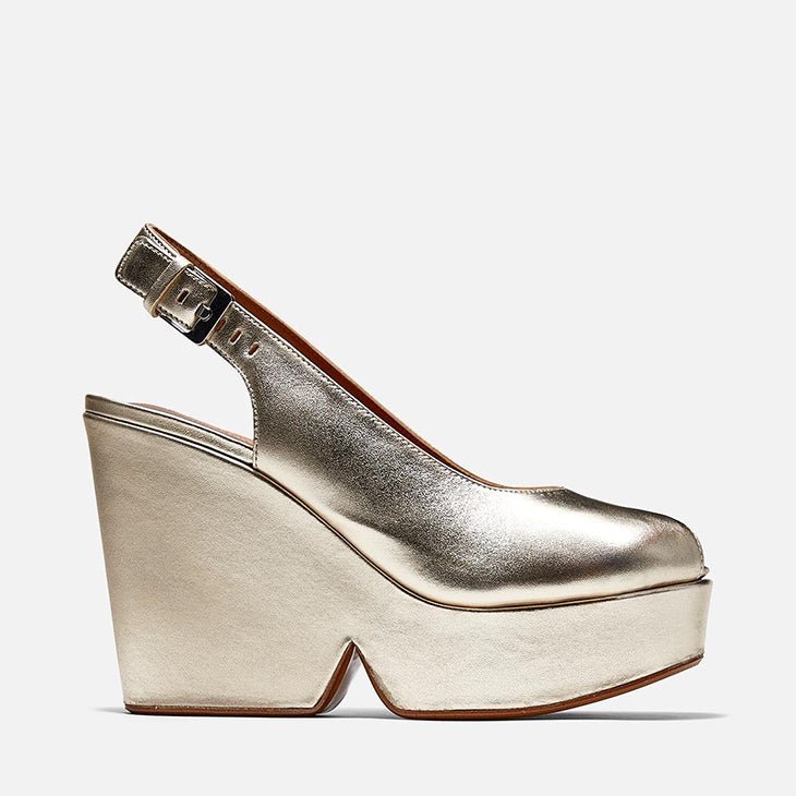 WEDGES - DYLAN, beige metal - Clergerie Paris - USA