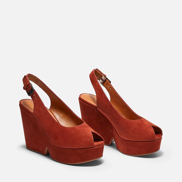 WEDGES - DYLAN, brick || OUTLET - Clergerie Paris - USA