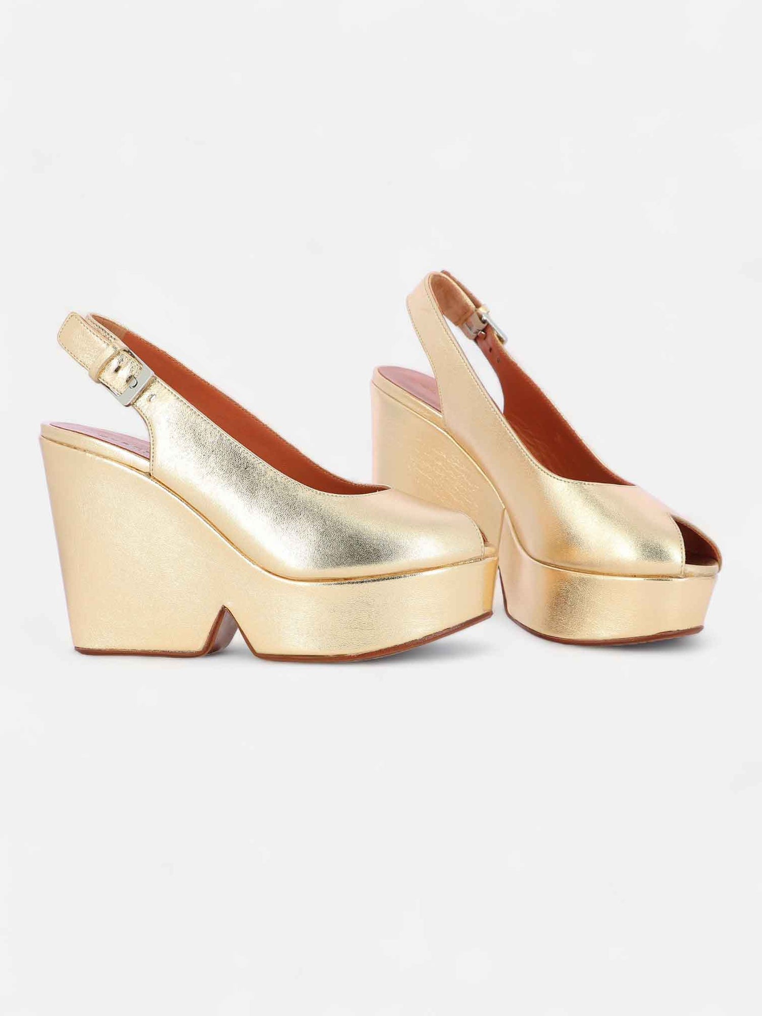 WEDGES - DYLAN, metallic gold - Clergerie Paris - USA