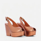 WEDGES - DYLAN, metallic longan - Clergerie Paris - USA