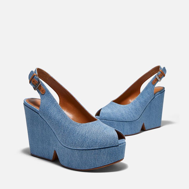 Blue jean wedges women's shoes online