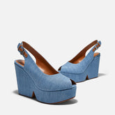 WEDGES - DYLAN, pacific blue jean || OUTLET - Clergerie Paris - USA