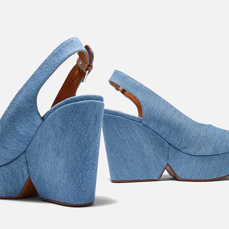 WEDGES - DYLAN, pacific blue jean || OUTLET - Clergerie Paris - USA