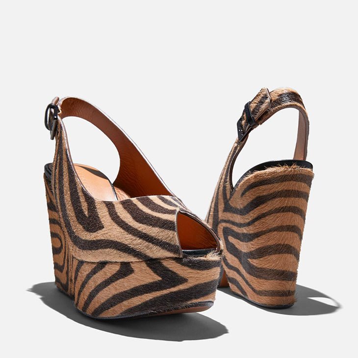 WEDGES - DYLAN, pony tiger effect - Clergerie Paris - USA