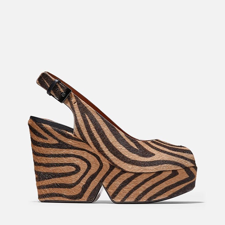 WEDGES - DYLAN, pony tiger effect - Clergerie Paris - USA