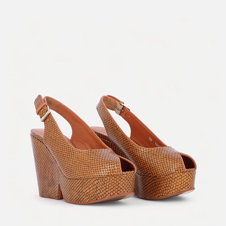 WEDGES - DYLAN, python effect desert - Clergerie Paris - USA