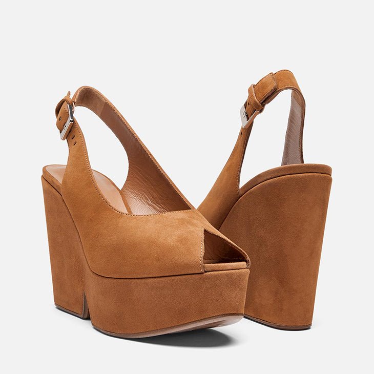 WEDGES - DYLAN, rust suede - Clergerie Paris - USA