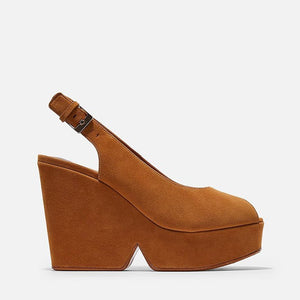 WEDGES - DYLAN, rust suede - Clergerie Paris - USA