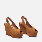 WEDGES - DYLAN, rust suede - Clergerie Paris - USA