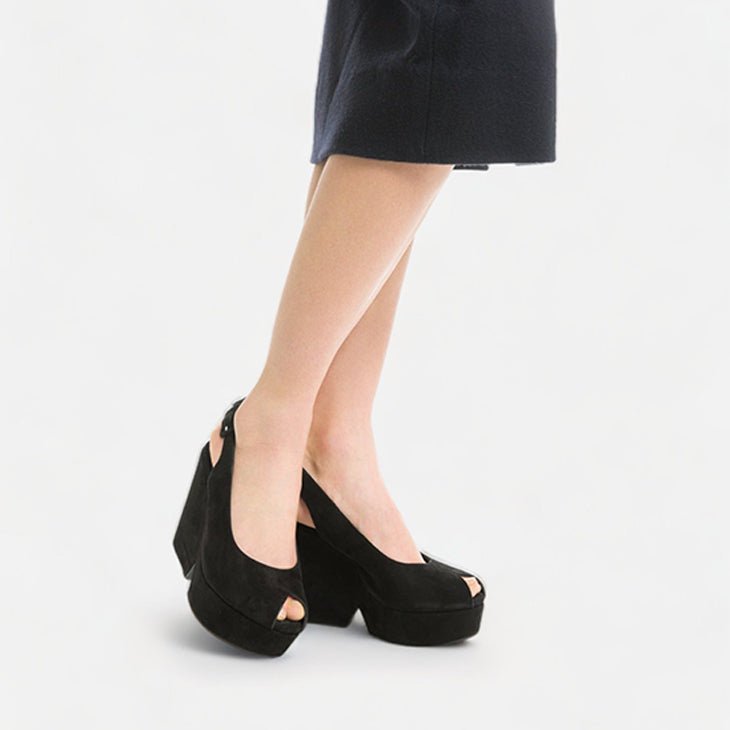 WEDGES - DYLAN, suede black - Clergerie Paris - USA