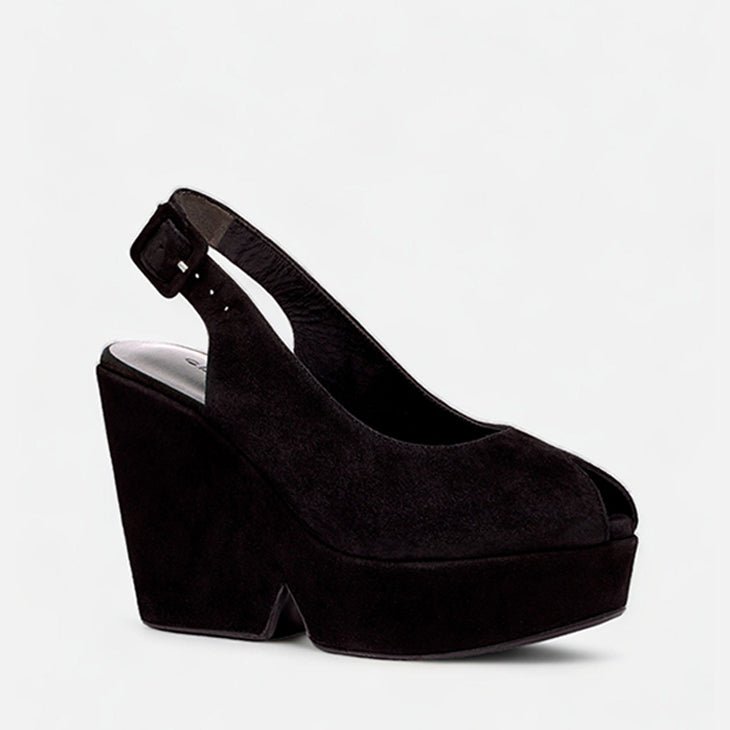 WEDGES - DYLAN, suede black - Clergerie Paris - USA