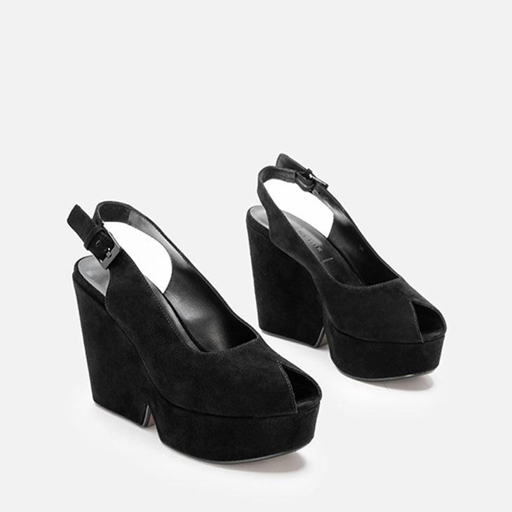 WEDGES - DYLAN, suede black - Clergerie Paris - USA