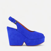 WEDGES - DYLAN, suede blue - Clergerie Paris - USA