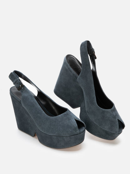 WEDGES - DYLAN, suede mineral - Clergerie Paris - USA