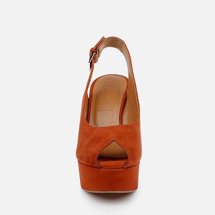 WEDGES - DYLAN, suede spice - Clergerie Paris - USA