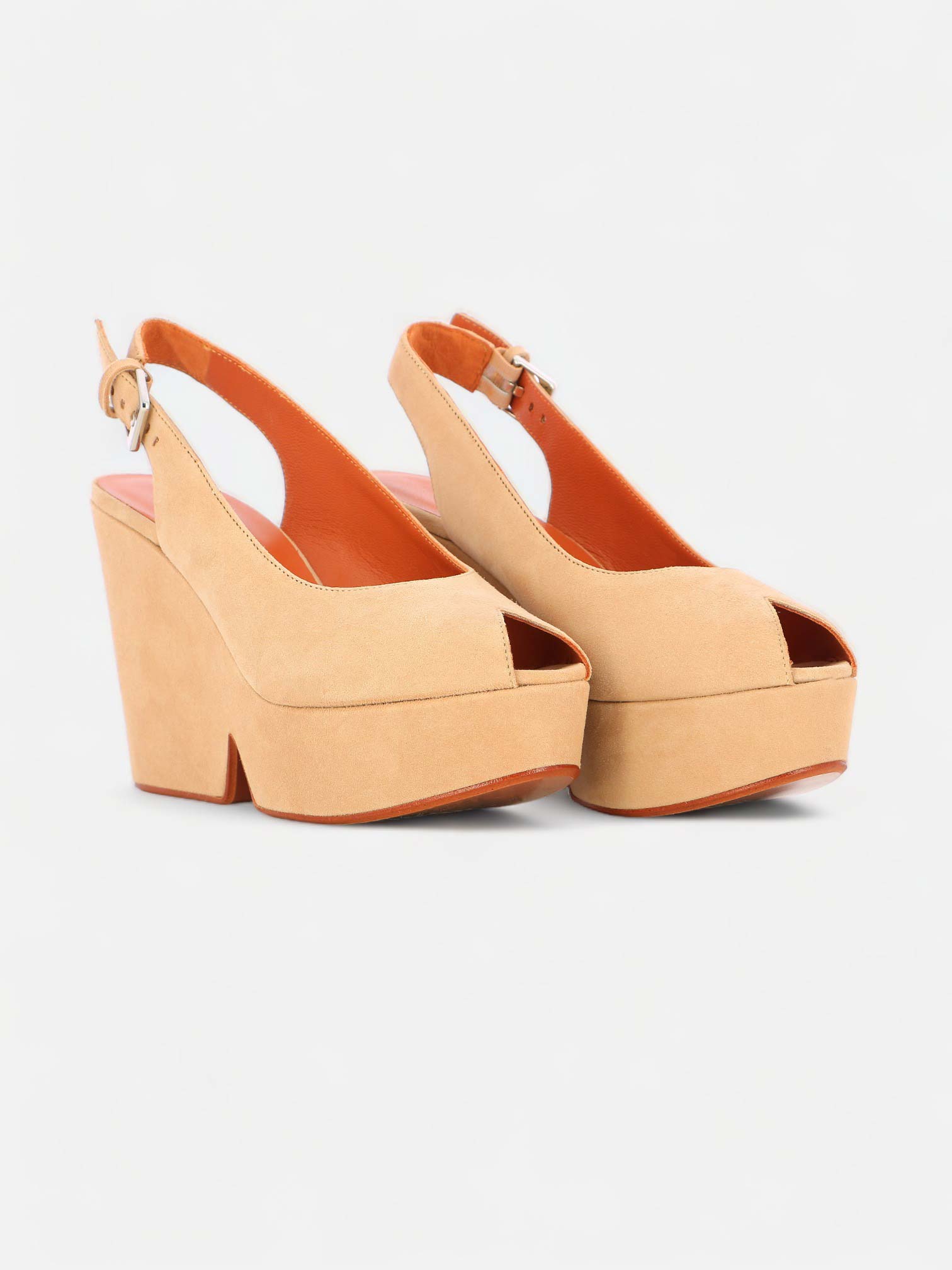 WEDGES - DYLAN wedges, goatskin beige || OUTLET - DYLAN1BEGSUDM350 - Clergerie Paris - USA