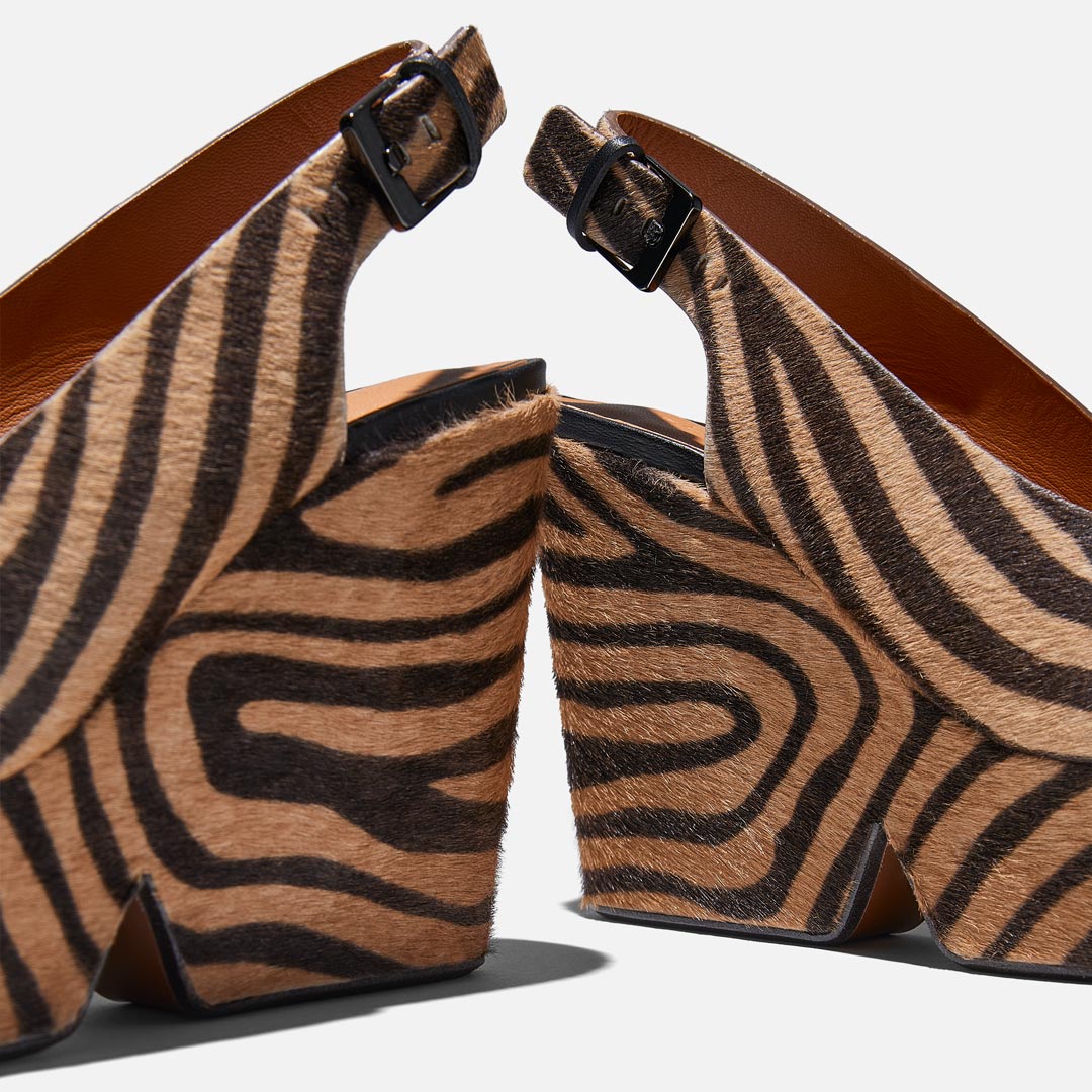 WEDGES - DYLAN wedges, pony tiger effect - DYLANP8RSTPONM340 - Clergerie Paris - USA