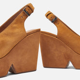 WEDGES - DYLAN wedges, rust suede goatskin - DYLAN8RSTSDEM350 - Clergerie Paris - USA